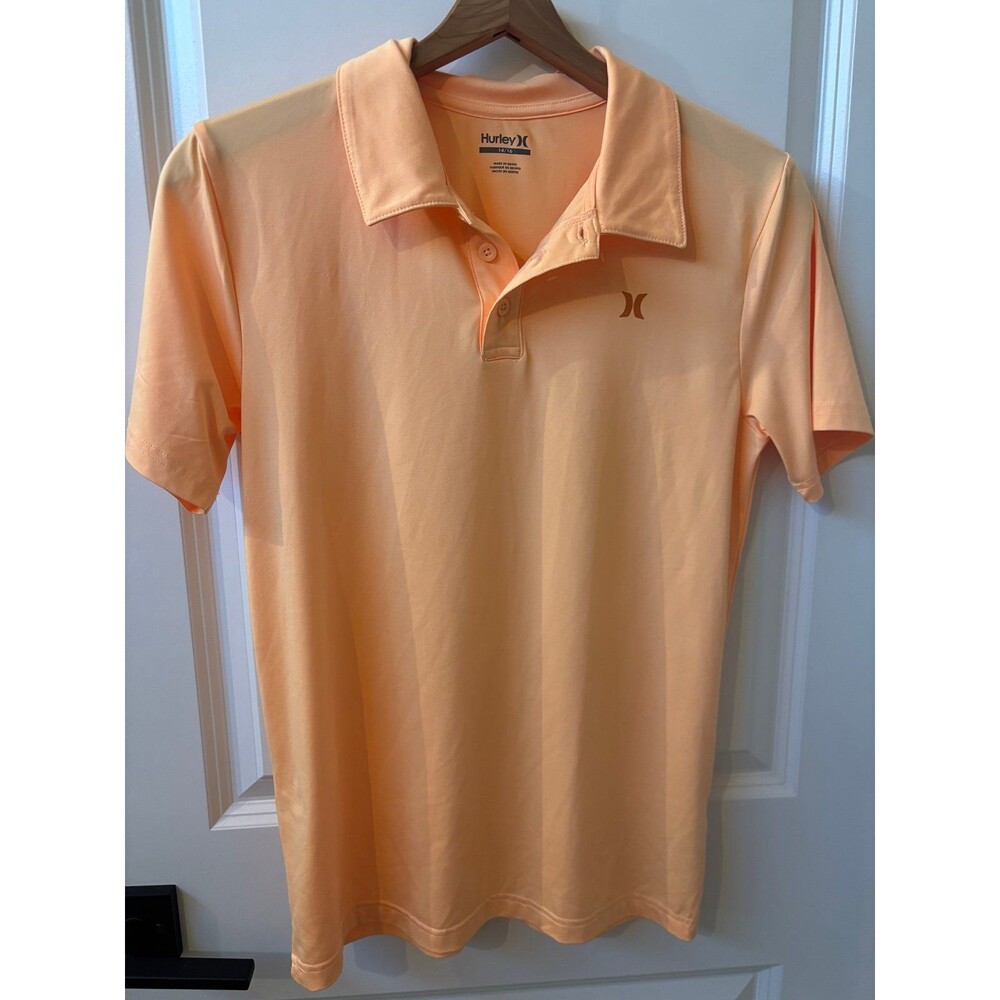 Hurley Light Orange Polo Shirt Kids 14/16 Flowy Breathable